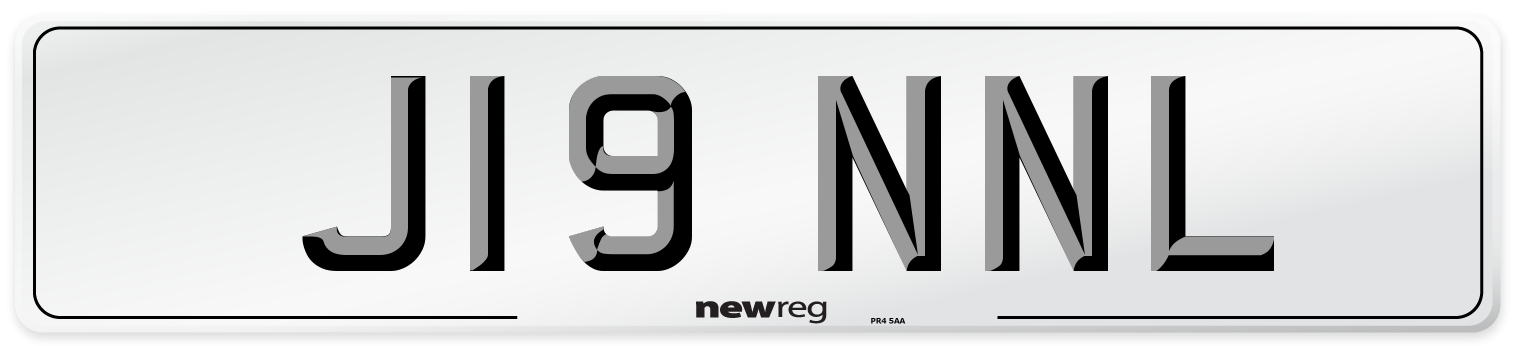 J19 NNL Number Plate from New Reg